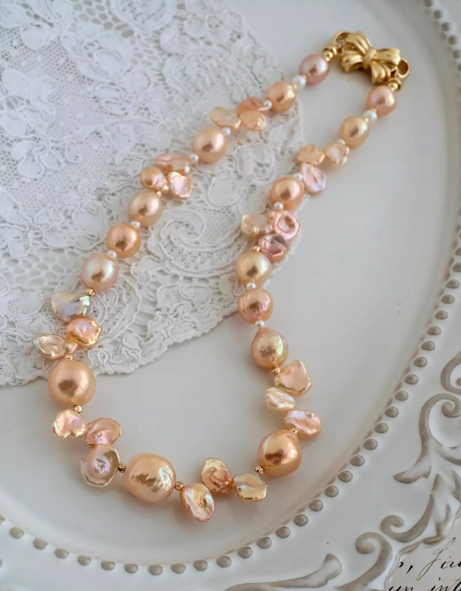 Keshi Baroque Pearl + Edison Baroque Pearl Necklace