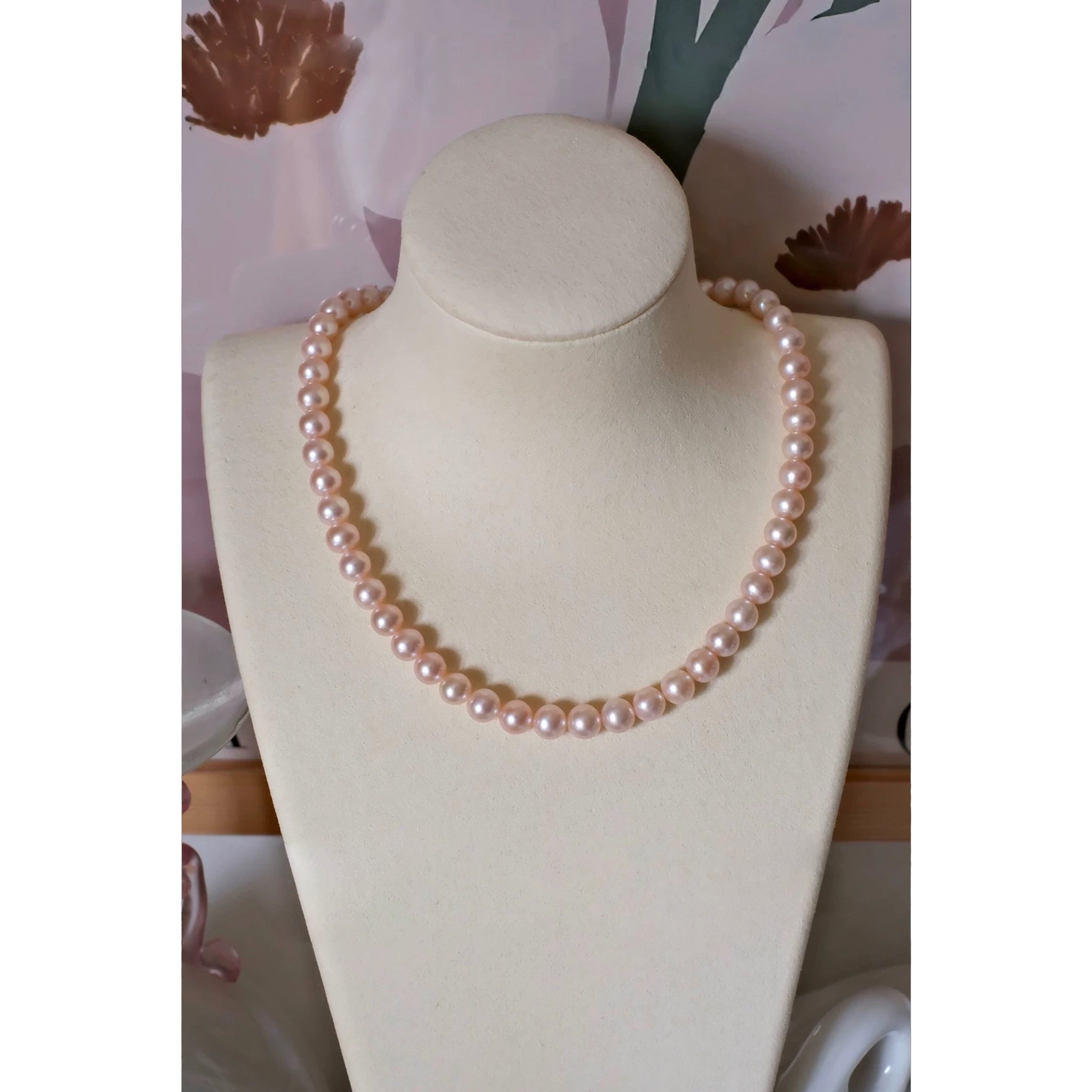 7-8mm Pink Aurora Freshwater Pearl Necklace