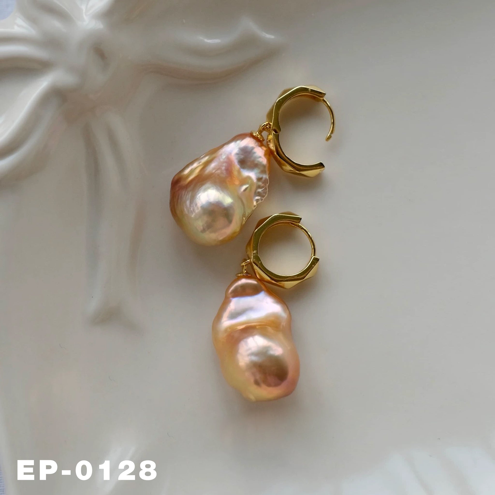 24mm Gold Rainbow Baroque Pearl Earrings