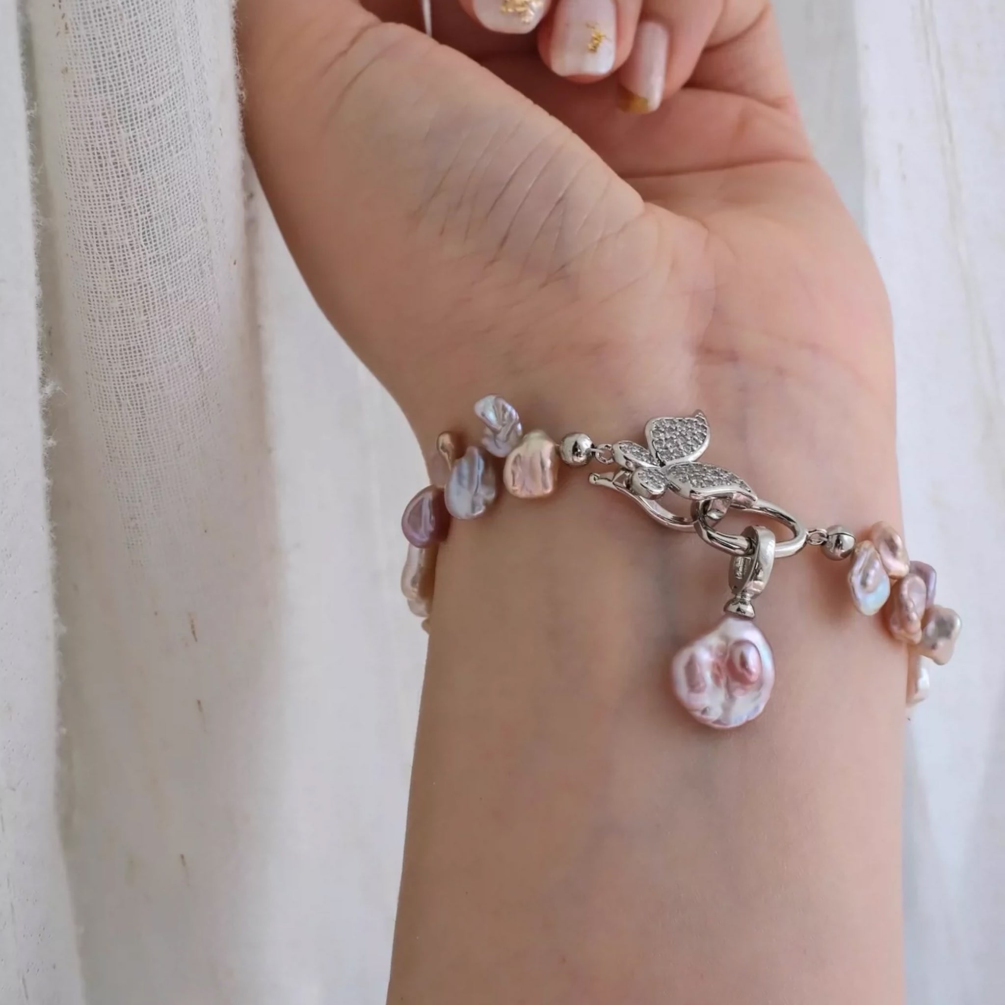 7.1 " Keshi  Baroque Pearl Pearl Bracelet