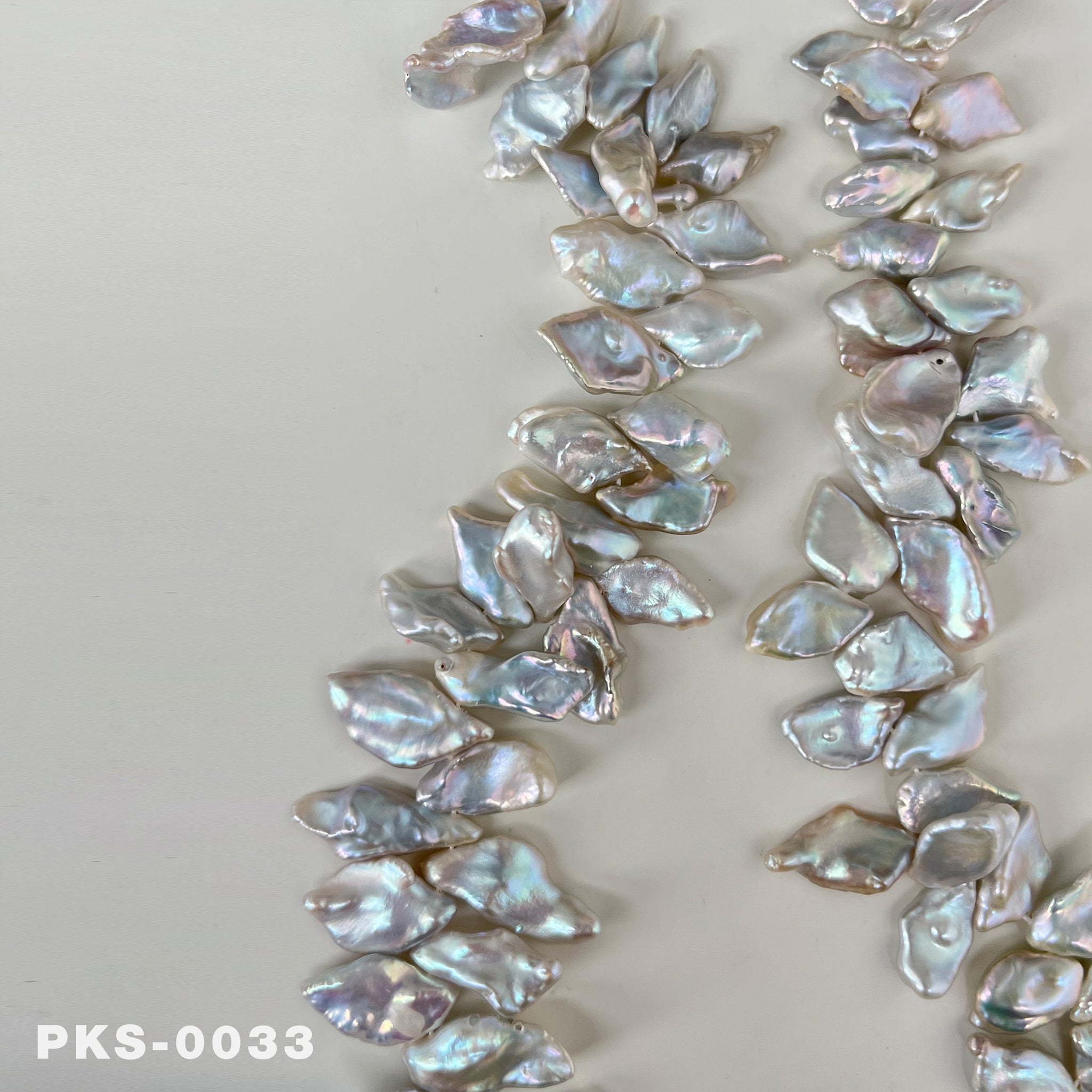 1 Strand 16 inches Natural Freshwater Gray Rainbow Keshi Pearl Necklace(PKS-0033)