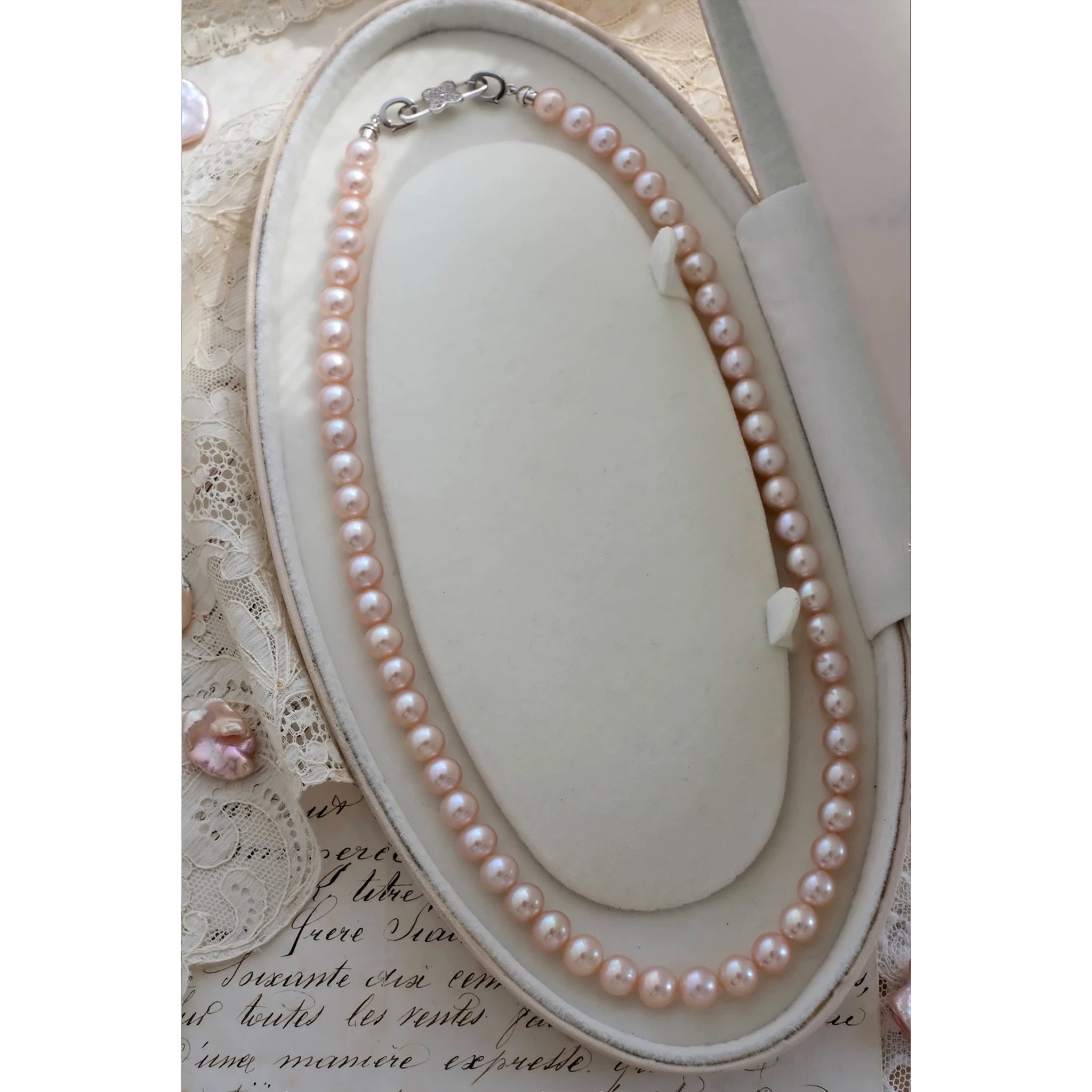 7-8mm Pink Aurora Freshwater Pearl Necklace