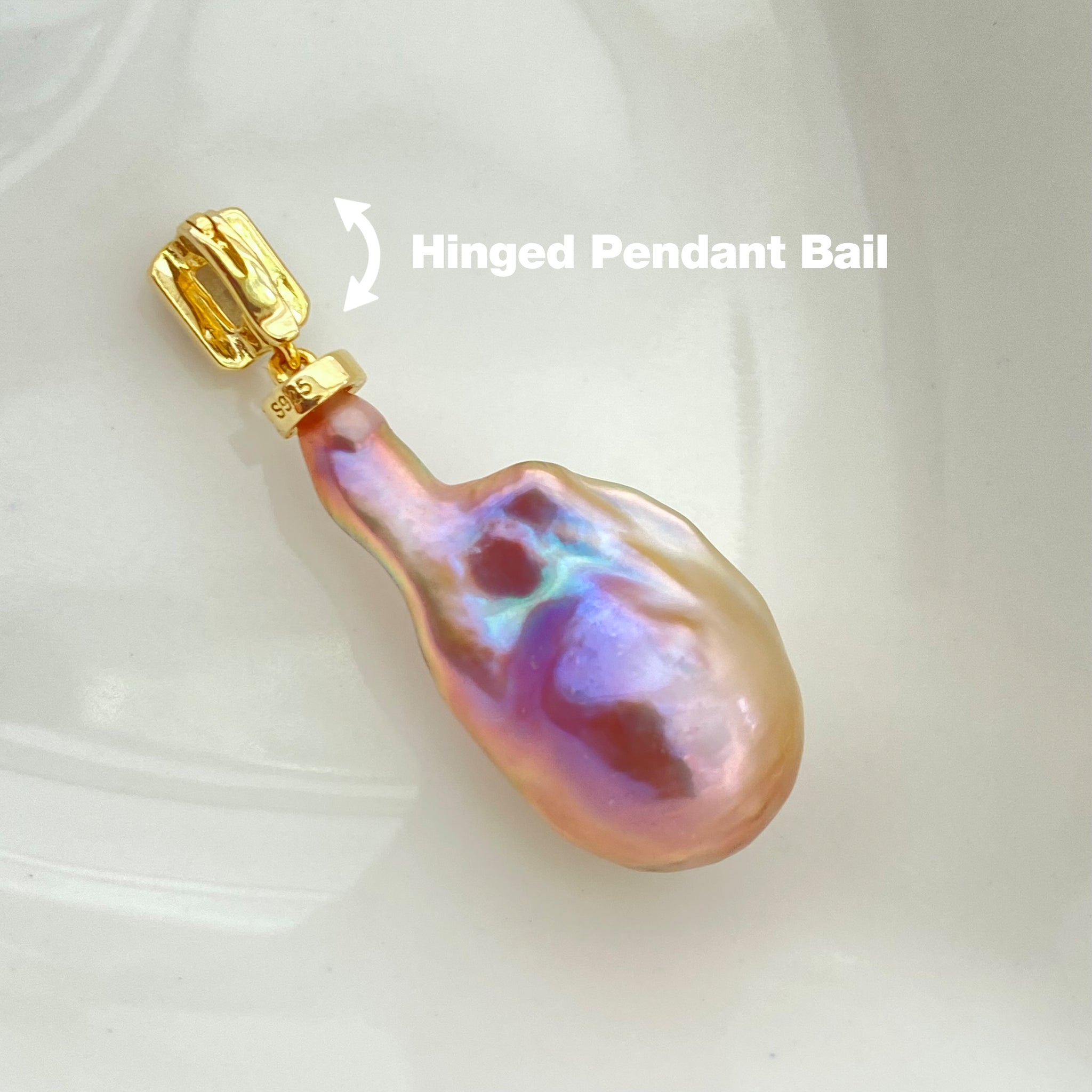 34mm Freshwater Fireball Baroque Pearl Pendant