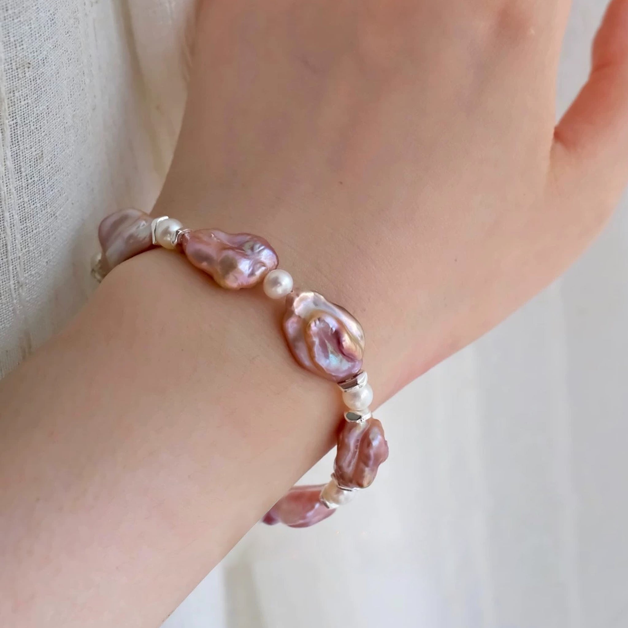 7.5 " Keshi  Baroque Pearl Bracelet