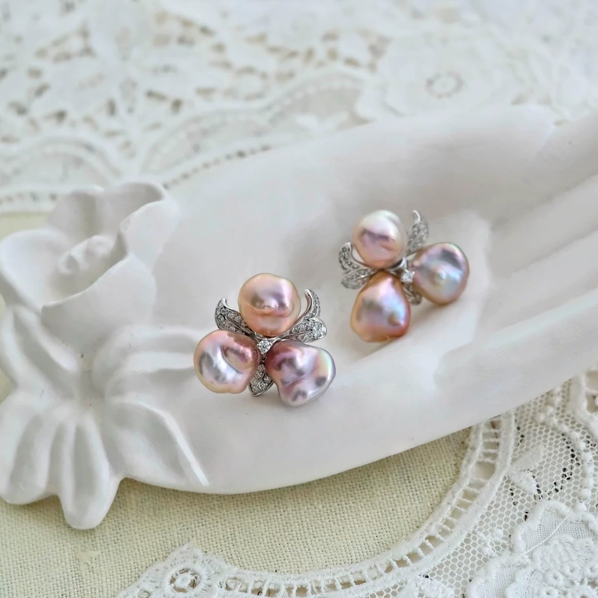 Petal keshi pearl Earrings