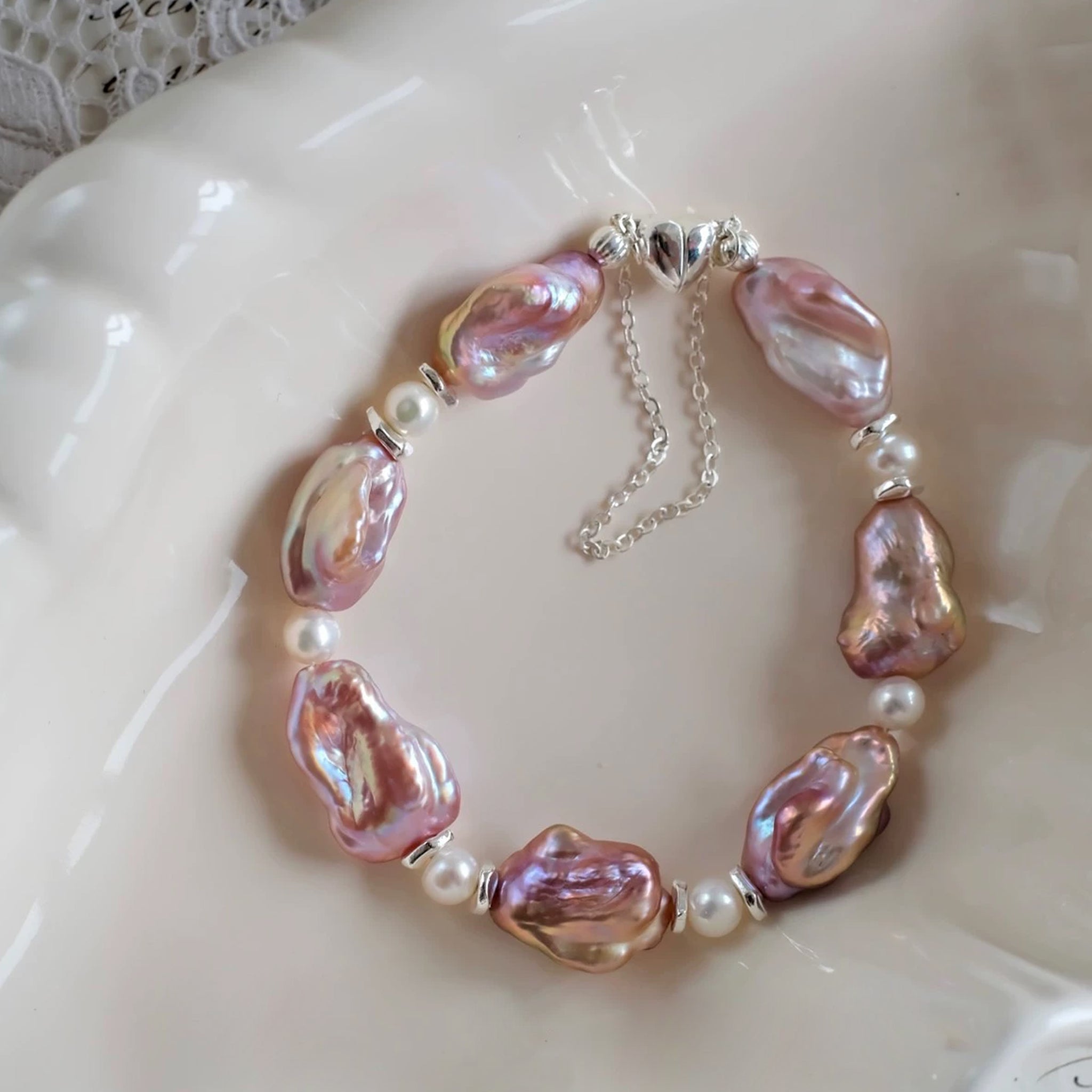 7.5 " Keshi  Baroque Pearl Bracelet